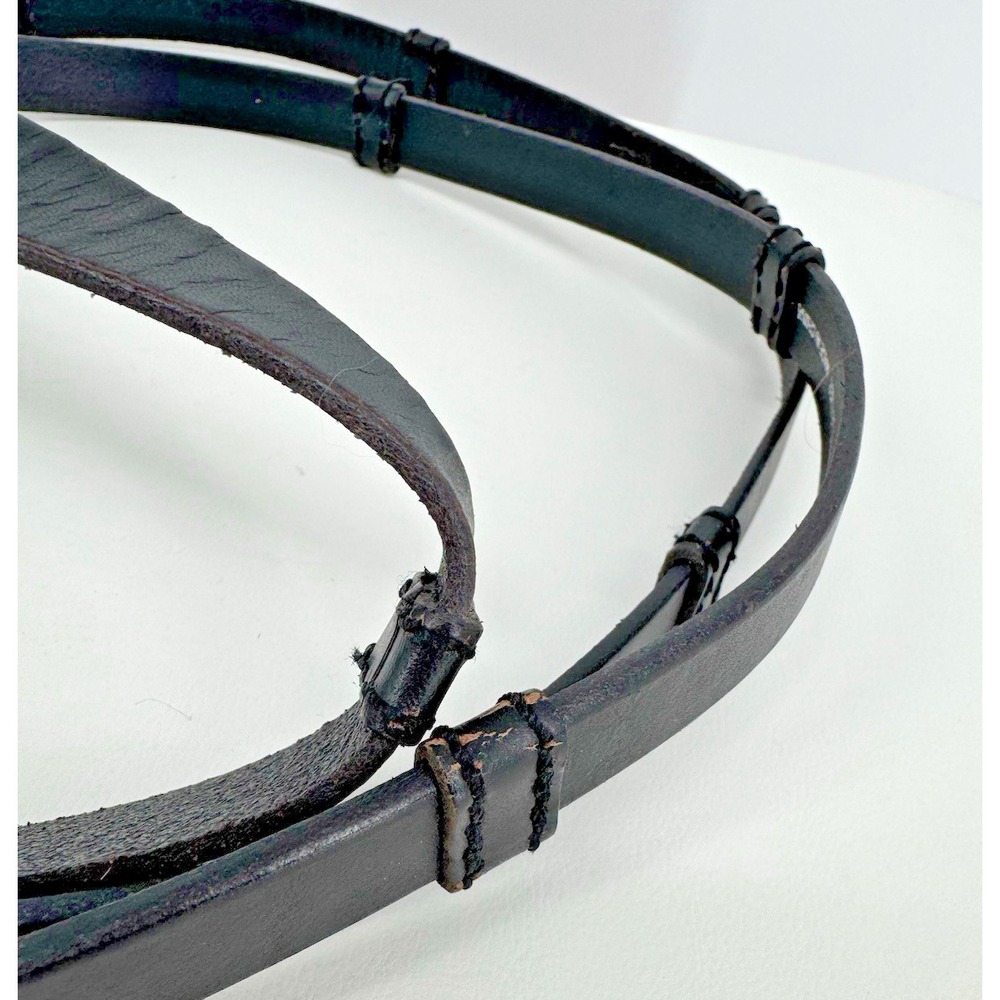 J.Jill Black Genuine Leather Wrap Belt 78" Double Loop Skinny Adjustable - Picture 4 of 9
